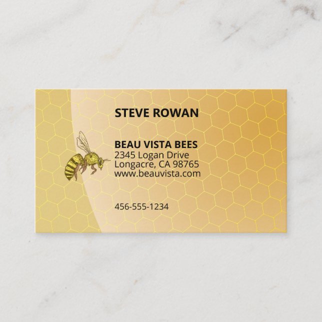 Tarjeta De Visita Profesional del logotipo de Beau Vista Bee (Anverso)