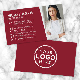 Tarjeta De Visita Profesional del logotipo de fotografía rojo modern