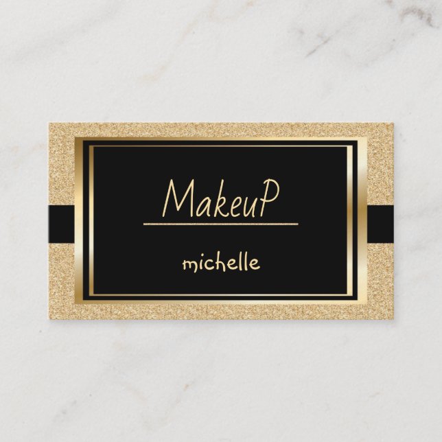 Tarjeta De Visita Profesional del Personalizado negro de oro (Anverso)