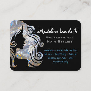 Tarjeta De Visita Profesional del salón del Hairstylist el fluir