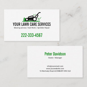 Tarjeta De Visita Profesional del servicio de jardín verde y blanco