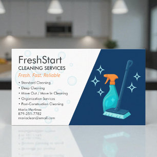 Tarjeta De Visita Profesional del servicio de limpieza residencial