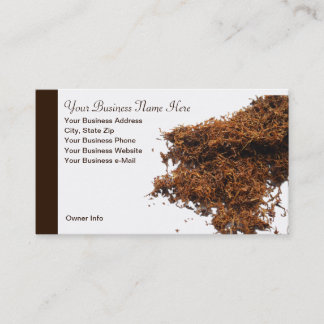 Tarjeta de visita profesional del tema del tabaco