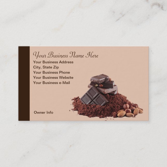 Tarjeta de visita profesional del tema delicioso (Anverso)