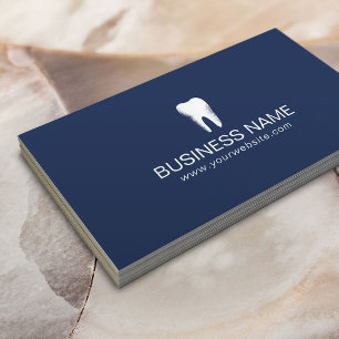 Tarjeta De Visita Profesional Dentista de la Marina Moderna de Cuida