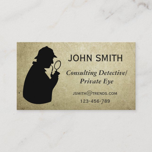 Tarjeta De Visita Profesional detective del detective privado (Anverso)