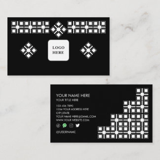 Tarjeta de visita profesional diseñada en blanco y