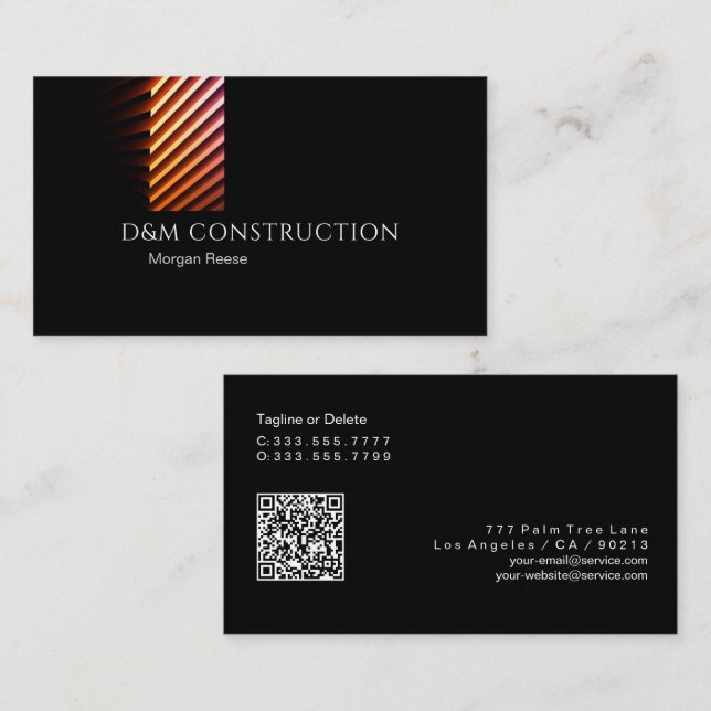 Tarjeta De Visita Profesional, Diseño Inteligente, Código QR Vs 3 (Anverso / Reverso)