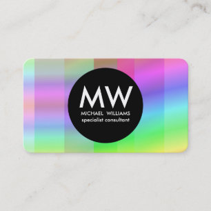 Tarjeta De Visita Profesional elegante círculo negro holograma