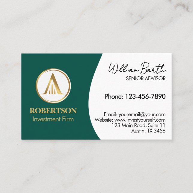 Tarjeta de visita profesional elegante con logotip (Anverso)