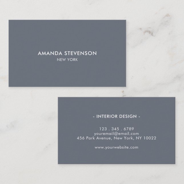 Tarjeta De Visita Profesional elegante de humo azul y blanco (Anverso / Reverso)