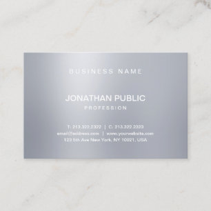 Tarjeta De Visita Profesional elegante de la plantilla de plata