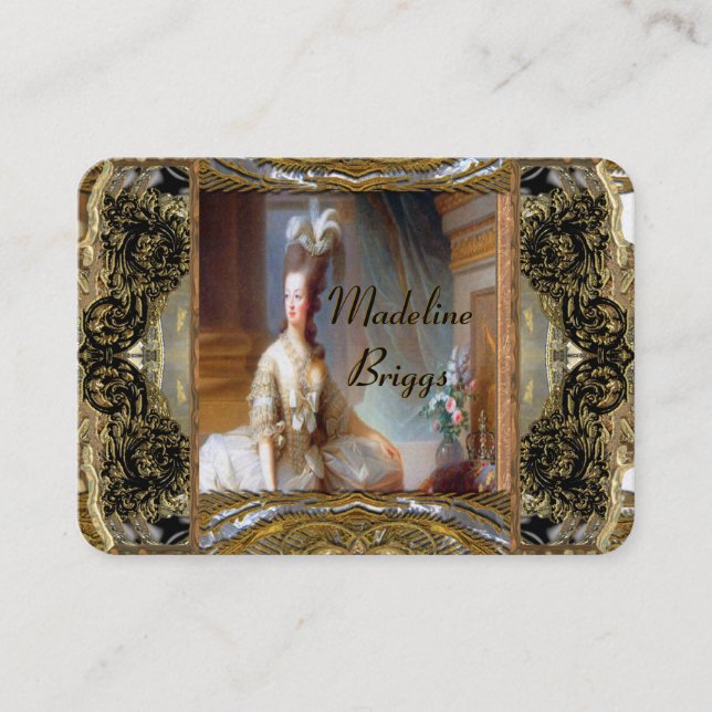 Tarjeta De Visita Profesional elegante de Marie Antonieta (Anverso)