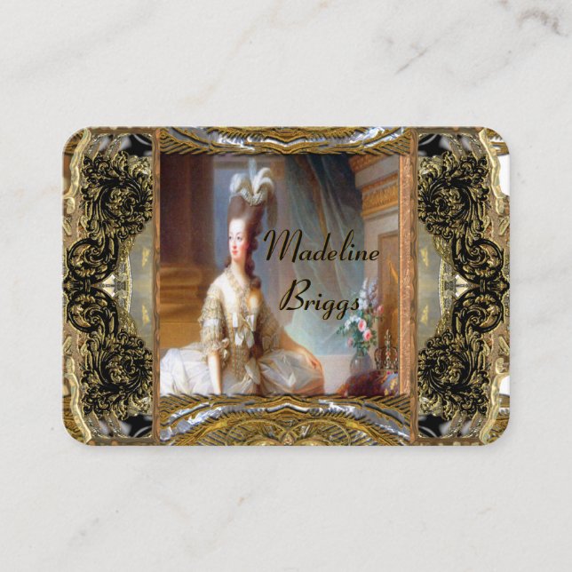 Tarjeta De Visita Profesional elegante de Marie Antonieta (Anverso)