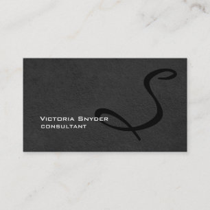 Tarjeta De Visita Profesional elegante de monograma negro gris
