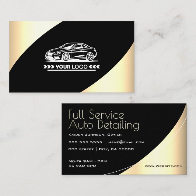 Tarjeta De Visita Profesional elegante de oro ligero de plantilla de (Anverso / Reverso)