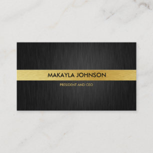 Tarjeta De Visita Profesional elegante del negro y del oro