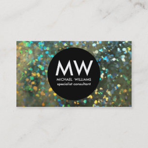 Tarjeta De Visita Profesional elegante metal plata holograma