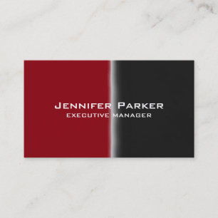 Tarjeta De Visita Profesional Elegante Moderno Negro Rojo Estiloso