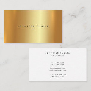 Tarjeta De Visita Profesional Elegante Plantilla Moderna Faux Gold