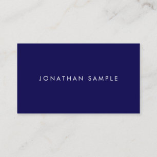 Tarjeta De Visita Profesional Elegante Plantilla Simple Azul Profund