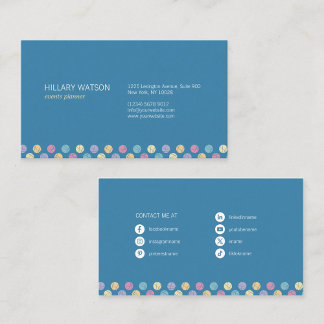 Tarjeta De Visita profesional elegante redes sociales azul