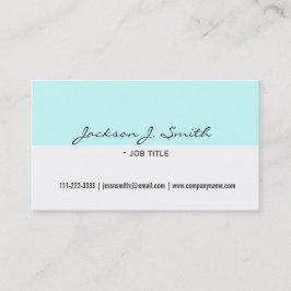 Tarjeta De Visita profesional elegante, sencillo, blanco y azul