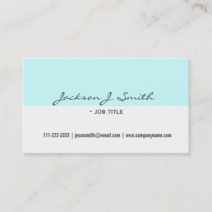 Tarjeta De Visita profesional elegante, sencillo, blanco y azul