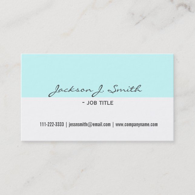 Tarjeta De Visita profesional elegante, sencillo, blanco y azul (Anverso)