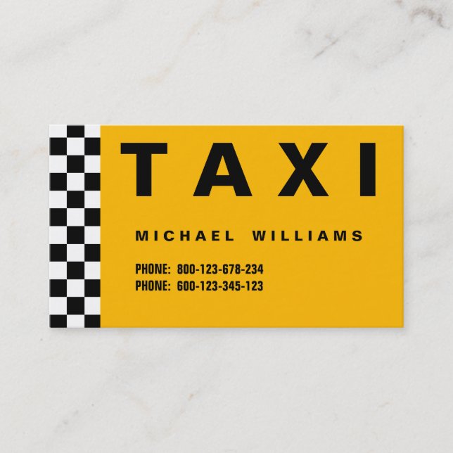 TARJETA DE VISITA PROFESIONAL ELEGANTE SIMPLE METAL TAXI TAXISTA (Anverso)