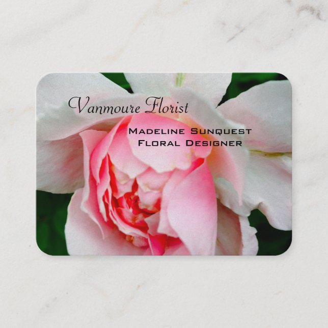 Tarjeta De Visita Profesional elegante subió pétalo de Vanmoure (Anverso)