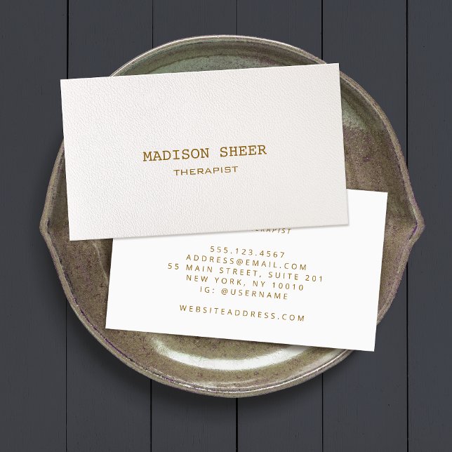 Tarjeta De Visita Profesional elegante y blanco cálido (Subido por el creador)