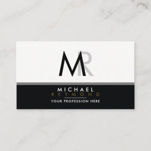 Tarjeta De Visita profesional elegante y elegante en blanco y negro