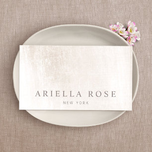 Tarjeta De Visita Profesional elegante y simple de Mármol Blanco