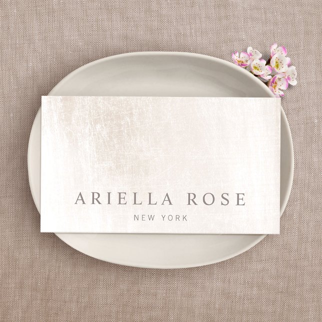 Tarjeta De Visita Profesional elegante y simple de Mármol Blanco (Subido por el creador)