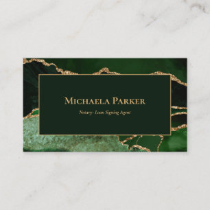 Tarjeta de visita profesional Emerald Green Agate