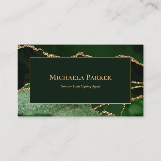 Tarjeta de visita profesional Emerald Green Agate (Anverso)