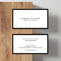 Tarjeta de visita profesional en blanco y negro