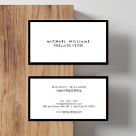 Tarjeta de visita profesional en blanco y negro