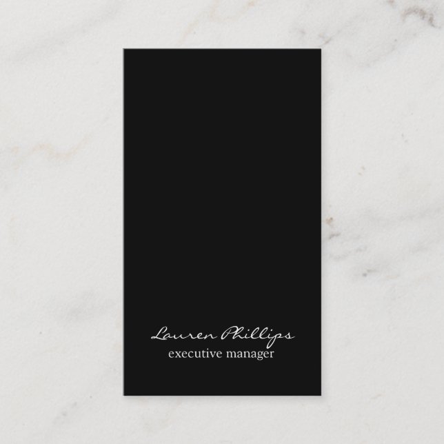 Tarjeta De Visita Profesional en blanco y negro de estilo vertical m (Anverso)