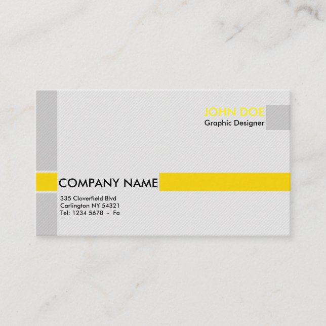 Tarjeta De Visita Profesional en business card gray and yellow (Anverso)