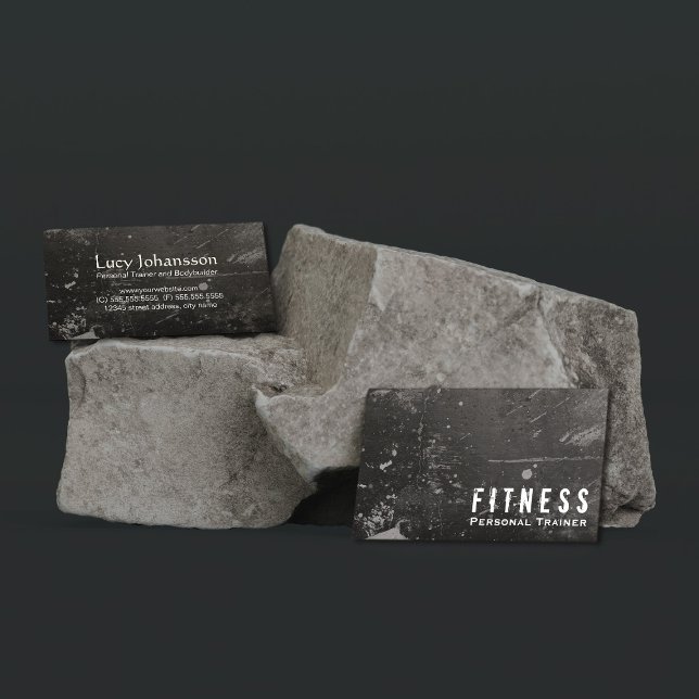 Tarjeta De Visita Profesional Fitness Personal Trainer Black Grunge (Subido por el creador)