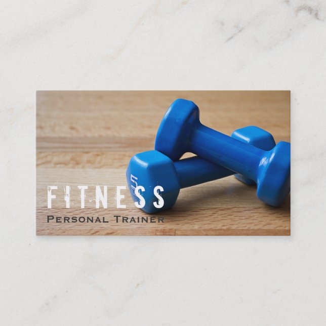 Tarjeta De Visita Profesional Fitness Personal Trainer Dumbbell (Anverso)