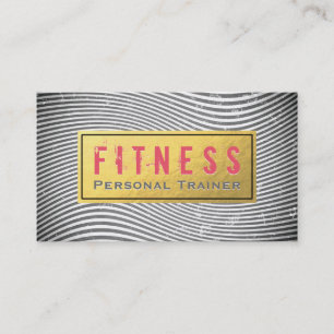 Tarjeta De Visita Profesional Fitness Personal Trainer Negro y Oro