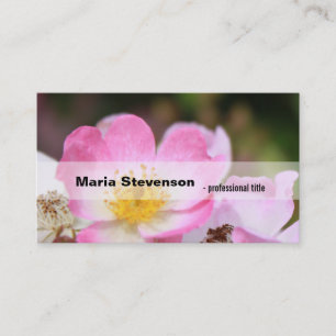 Tarjeta De Visita profesional flor de rosa silvestre rosa bonita
