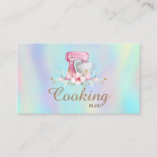 Tarjeta De Visita Profesional,Flor mezcladora,Holografía de cocina (Anverso)