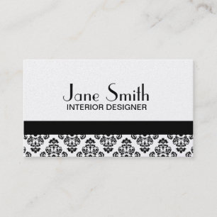 Tarjeta De Visita Profesional floral del damasco con clase elegante
