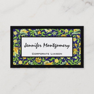Tarjeta de visita profesional floral Gold Indian