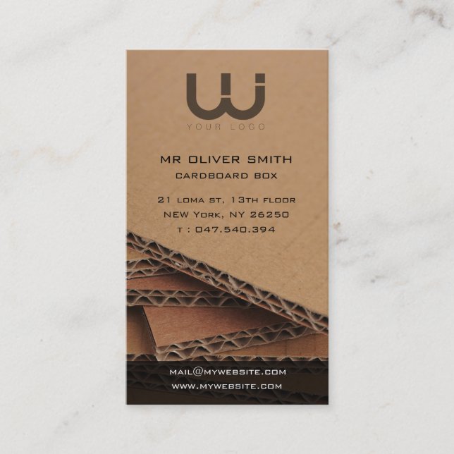 Tarjeta de visita profesional, fondo cartón (Anverso)