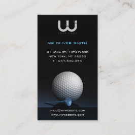 Tarjeta de visita profesional, fondo negro golf